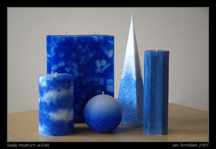 Sada modrých svíček
